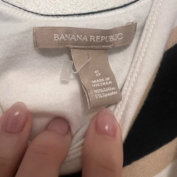 Banana Republic stripe tank built in bra - Picture 2 of 5